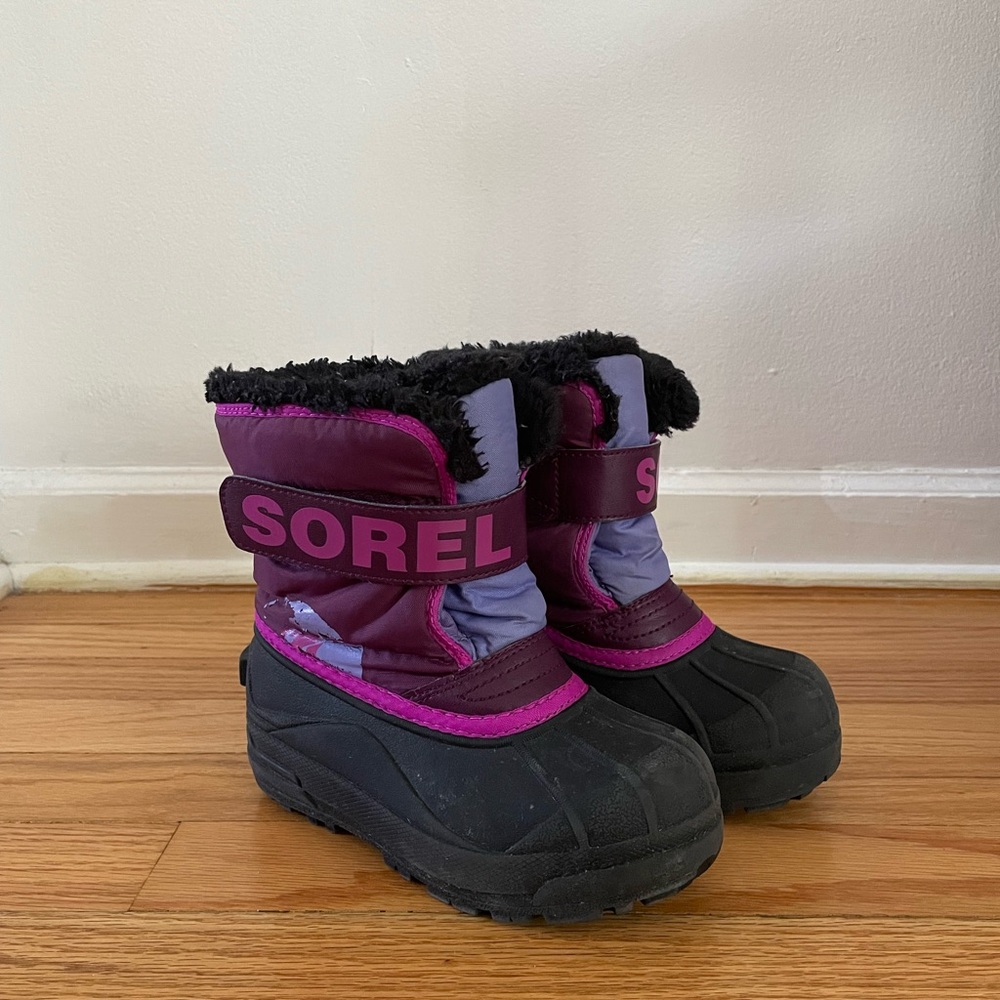 Sorel Kids' Black and Purple Winter Boots